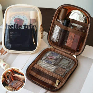 Cute Cosmetic Bag Transparent Large Capacity Makeup Pouch Travel Portable Waterproof Lipstick Bag