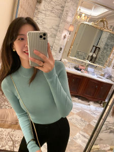 Ada Miss Thickened Full Wool Knitted Slim Fit Base Layer Sweater Women Winter New Style Half High Collar Long Sleeve Knitwear