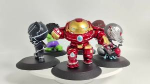 Bandai | 6pcs/set Blind box Marvel Avengers Black Panther Thanos Ironman Spiderman Captain American Hulk Figure Model Toys