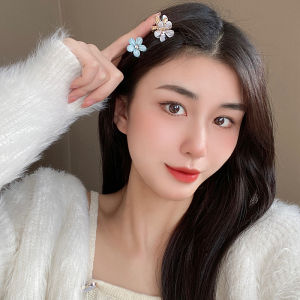 Future Market New Crystal Flower Small Clip Bangs Side Clip Childrens Braided Hair Cute Diamond-Studded Small Hair Clip