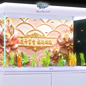 💎【Luxury Edition】AquaDiamanté | Premium 3D Luxury Holographic Iridescent Aquarium Background Sticker (AD-3) – Original