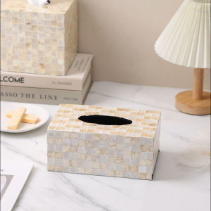 กล่องทิชชู่ เปลือกหอย สไตล์ลักซ์ชัวรี สำหรับห้องนอนและห้องนั่งเล่น รุ่นใหม่