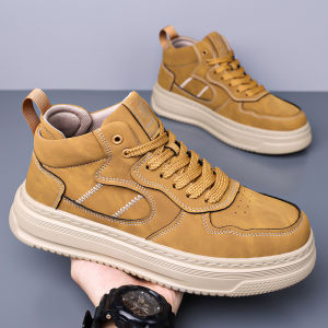 NUDANLAI | High-top Thick Sole Board Shoes British Style Retro Sneakers