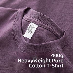 Heavyweight Cotton Short Sleeve T-Shirt Summer Small Collar Loose Versatile Base Layer Shirt Men Women Basic Style Breathable