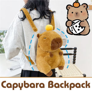Plush Capybara Backpack Plushie Backpack Fur Bag Girls Shoulder Bag Knapsack Bags for Kids Girls Gifts