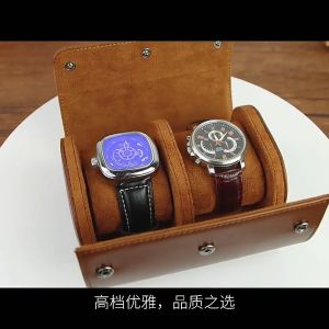 MELANCY ยี่ห้อ กันฝุ่นกระเป๋านาฬิกานาฬิกา มือถือกระเป๋านาฬิกาแบบพกพากระเป๋าเดินทางสะดวกกล่อง วิดเบอร์ หุ้น บรรทัด เดินทาง ผ้าอนามัย MQ-brown-02, MQ-black-02