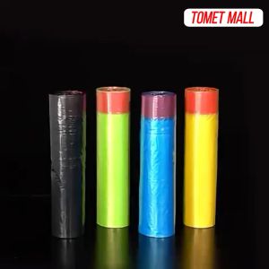 TOMET Plastik Sampah Besar Tali Kantong Plastik Sampah Kantong Sampah Roll Trash Bag Hitam 8L/10L/15L//20L Tempat Sampah