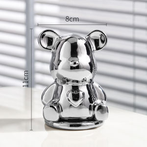 กล่องไม้จิ้มฟันเซรามิกลายหมีน้อยกล่องไม้จิ้มฟันระดับสูงสุดหรูไอเดียสร้างสรรค์มีเอกลักษณ์ส่วนตัวสำหรับใช้ในบ้านกล่องเก็บสำลีก้าน