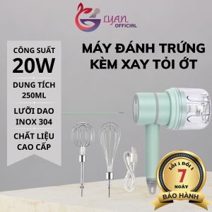 Máy Đánh Trứng Mini Kiêm Xay Tỏi Ớt Đa Năng 3 Trong 1 Cực Kỳ Tiện Lợi