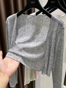 Ice Silk Knitted Short Cardigan Womens Summer Lightweight Sun Protection Shoulder Shawl Outerwear Breathable Korean Style Top