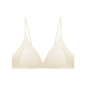 SHE HALO | French Seam-free Triangle Cup Small Bust Bra Thin Strap V-neck Light Fabric