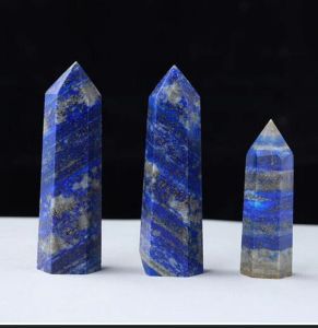 Lapis Lazuli Tower จุดผลึกธรรมชาติคริสตัลแกะสลักเครื่องประดับตกแต่งสำนักงานบ้านหินลาพิสลาซูลีของขวัญแหวนหินพลอยธรรมชาติ