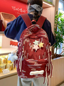 2024 New Large Capacity Waterproof Backpack for Junior High School Girls Stylish Korean Style Dual Shoulder Bag Casual Scene