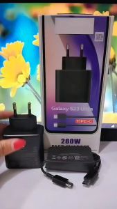Charger SAM Galaxy S23 Ultra 280W USB TYPE C TO TYPE C Fast Charger Super Fast Charging 2.0