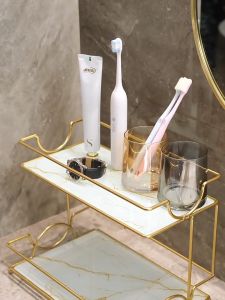 Edens Double Layer Large Capacity Cosmetic Skin Care Product Stand Bathroom Storage Rack - Fulfilled by Edens