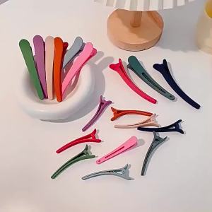 🔥Candy Colors Frosted Duckbill Clip Durable Seamless One Word Hairpin Ladies Side Hairclips for Makeup Hairdressing Salon LovelylifeFu👍