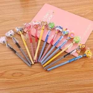 Zaman Now - Pensil Karakter + Penghapus Pensil Cute / Pensil Fancy Souvernir / Pensil Penghapus Karakter Unik Lucu