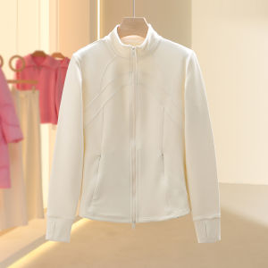 Double Zipper Casual Fashion Stand Collar Brushed Outerwear Autumn New Style Ladies Short Coat Casual Style Polyester Fiber