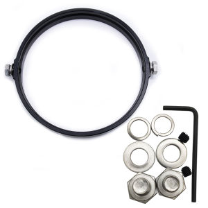 Black Chrome 5.75 In 7 In Aluminum Round Headlight Housing Headlamp Trim Ring Mount Bracket For Harley Honda Yamaha Motorcycles