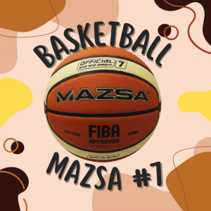 บาสเก็ตบอล MAZSA เบอร์ 7 ยางเซลลูลาร์ FIBA ริ้วครีม