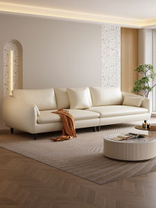 KLESK | French Cream Style Cat Scratch Resistant Straight Leather Sofa