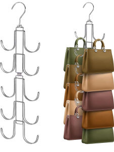 Multi-Layer Rotating Clothes Hanger for Home Use Creative Space Saving Bag Storage Hook Iron Art ABS Material Travel Clothes