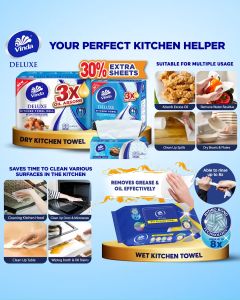 Vinda Deluxe Softpack Kitchen Towelx8 (6x80s) [CARTON]