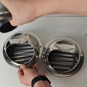 Braun Mall - SUZUME สแตนเลส 8 นิ้ว ฝาครอบช่องระบายอากาศ พร้อมตะแกรงกันแมลง แบบโค้ง หน้ากากช่องระบายอากาศ ที่กันแมลงเครื่องดูดควัน ฝาครอบช่องระบายอากาศ พร้อมตะแกรงกันแมลง แบบโค้ง หน้ากากช่องระบายอากาศ ที่กันแมลงเครื่องดูดควัน