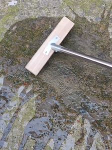 Heavy-Duty Stainless Steel Wire Floor Brush with Adjustable 2-Section Handle - Versatile Cleaning Tool for Patios Pools and Concrete Surfaces - Moss Grease and Dirt Removal