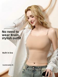 MiiOW | Cat Lady Foundation Liquid Strapless Invisible Seamless Back Beauty Bra Integrated Sleeveless Top Womens Fashion Summer Wear