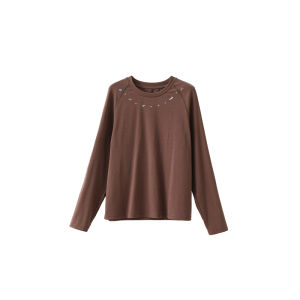 Loose Long Sleeve round Neck T-Shirt Womens Casual Style Printed Top Slimming Base Shirt Inner Wear Autumn Season Fashion