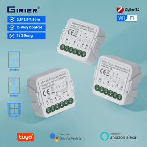 GIRIER Tuya WiFi RF433 Curtain Switch Module ZigBee Smart Curtain Switch for Roller Shutter Blinds Works with Alexa Hey Google
