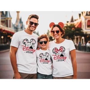 Disneys Cartoon 2026 Trip Graphic Printed T-shirt Summer Female Casual Short Sleeve Tops Tees Fashion Clothing Harajuku T Shirt1