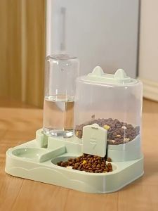 Cat Bowl Automatic Feeder with Spill Proof Design with Water Fountain Pet Food Dispenser for Small Medium Large Cats Dogs