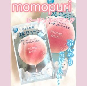 【Direct From Japan】Momopuri Cooling Jelly Mask 4 shetts Peach Scent Hydrating Refreshing