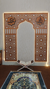 Hiasan dinding Mihrab masjid / mushola kaligrafi Islami Kubah Aesthetic