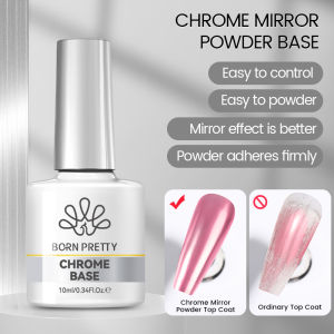 BORN PRETTY 10ml Chrome-Base Gel Polish Metallic Glitter Nail Power Super Shine Soak Off UV LED Functional Gel DIY Nails Art