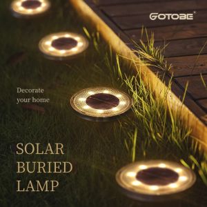 8 LED Solar Underground Lights IP68 Waterproof Solar Light Outdoor Garden Upgrade Outdoor Light Bright Landscape Lighting Solar Buried Lamp for Patio Pathway Yard Paths Decks Lawns
