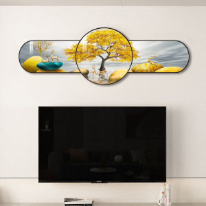 งานฝีมือดีไซน์ภาพตกแต่งผนังทีวีสไตล์เรียบง่ายแบบยูนิคอร์ป ภาพพิมพ์บนกระดาษแข็ง งานฝีมือตกแต่งห้องนั่งเล่นสไตล์โมเดิร์นระดับไฮเอนด์