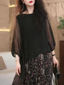 UYFY | Thin Breathable Black Chiffon Blouse