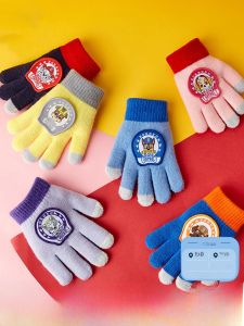 SHIPAILUO | Warm Windproof Woolen Children Gloves For Snow Play Five Finger Toddler Baby Boys Girls Winter Fashionable Casual Gloves