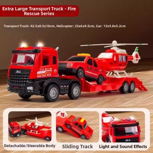 BABYSHOME | Large Capacity Multiple Function Cars for Boys Inertial Toy Vehicle Set Birthday Gift