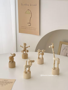 Cute Animal Wooden Decorative Figurines: Nordic Style Bedroom & Coffee Table Decor