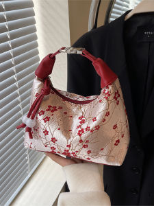 Túi Đeo Chéo Màu Đỏ Thêu Kiểu Trung Quốc Mới Cho Nữ Túi Xách Đeo Vai Đơn Giản Túi Xách Cưới Cho Cô Dâu Túi Xách Mềm Nhỏ