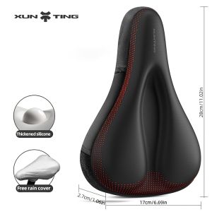 XUNTING Comfort Bike Seat Cover with Dual Shock Absorption Memory Foam Anti-Slip Wear-Resistant Bicycle Saddle Cover