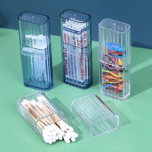 YESPERY Portable Transparent Mini Storage Box Travel Toothpick Cotton Swab Box Simple Small Object Band-aid Classification Finishing Box