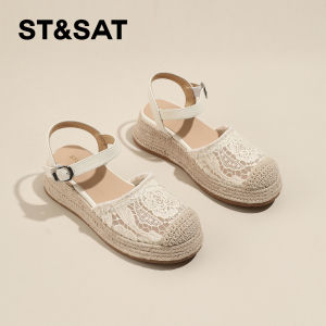 ST&SAT | Retro Handmade Linen Woven Grid Sandals