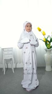 Mukena Terusan Anak Dan Tanggung Bordir Cantik Katun Micro PremiumMicro Premium motif terbaru