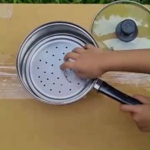 Panci Susu Steamer Kukusan Tutup Kaca Bahan Stainless Steel (Bonus Entong & Peret)