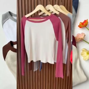 Ribs Raglan Long Sleeve T-Shirt by GAP - Kaos Lengan Panjang Wanita